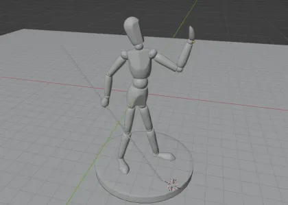 Gliederpuppe mit Stab